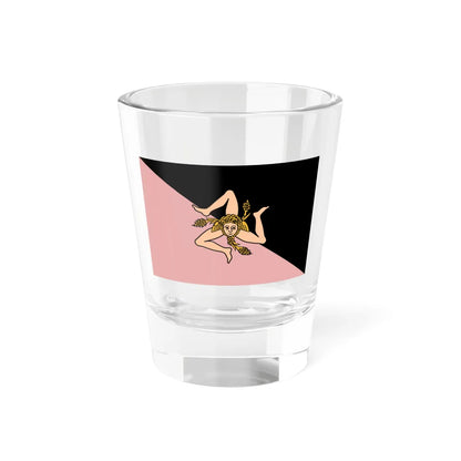 Flag of Sicily pink and black (Italy) Shot Glass 1.5oz 1.5oz - Go Mug Yourself