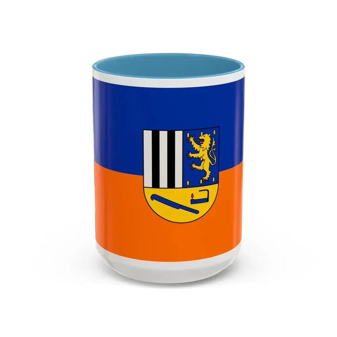 Flag of Siegen Wittgenstein Germany - Accent Coffee Mug 15oz Light Blue - Go Mug Yourself