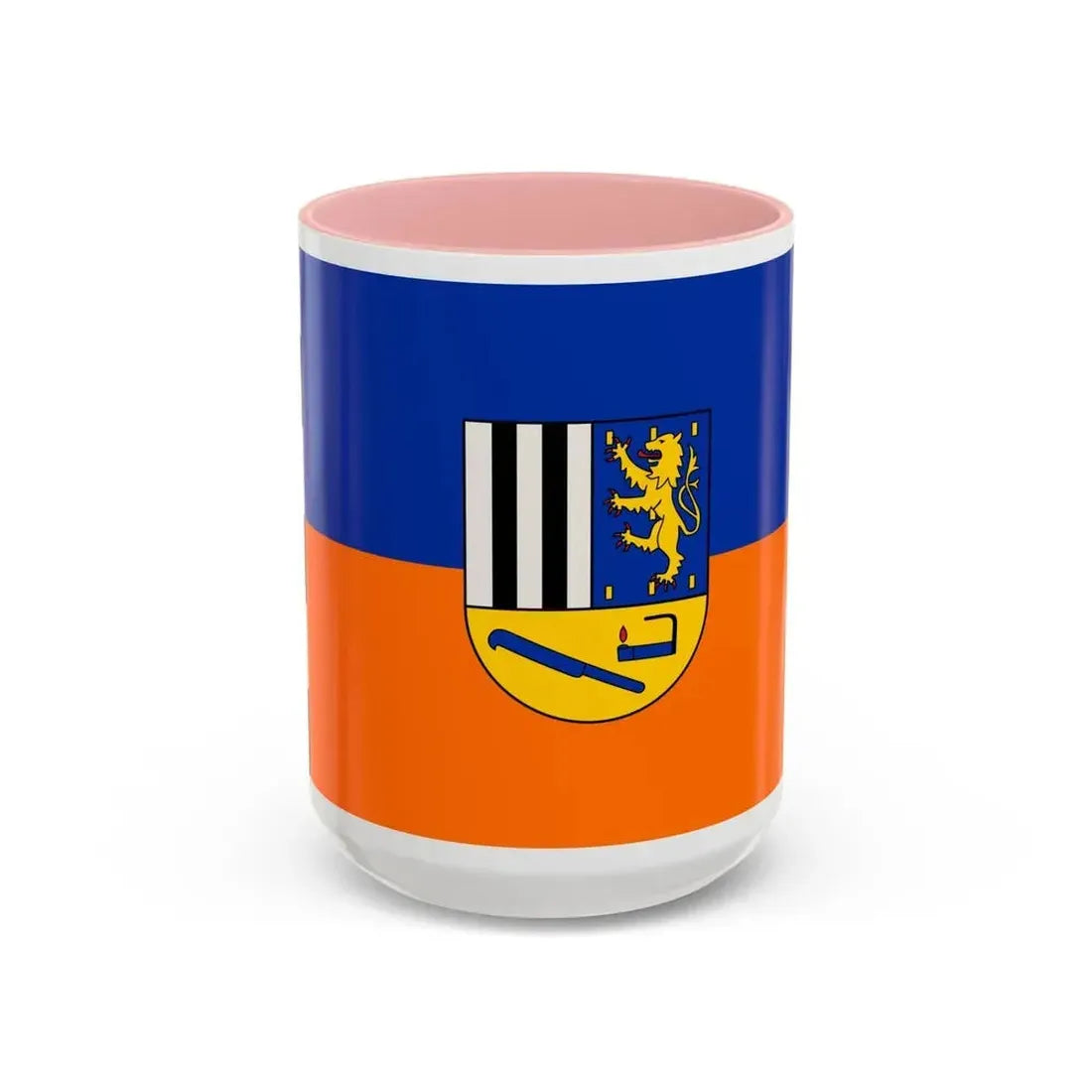 Flag of Siegen Wittgenstein Germany - Accent Coffee Mug 15oz Pink - Go Mug Yourself