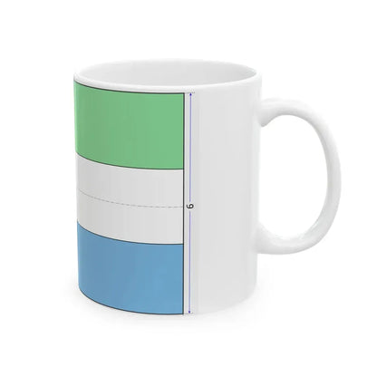 Flag of Sierra Leone construction sheet (Sierra Leone) White Coffee Mug - Go Mug Yourself