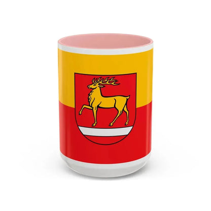 Flag of Sigmaringen Germany - Accent Coffee Mug 15oz Pink - Go Mug Yourself
