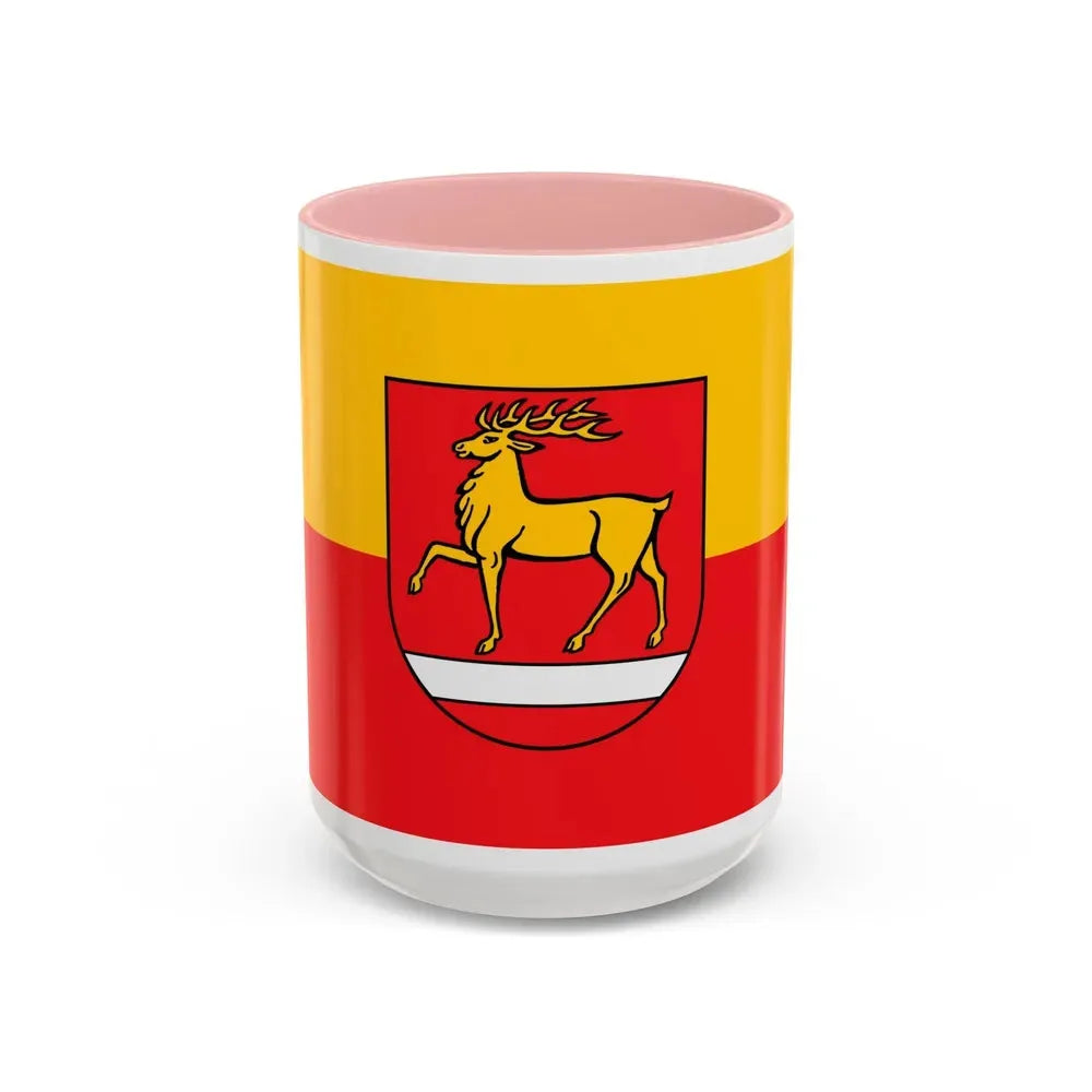Flag of Sigmaringen Germany - Accent Coffee Mug 15oz Pink - Go Mug Yourself