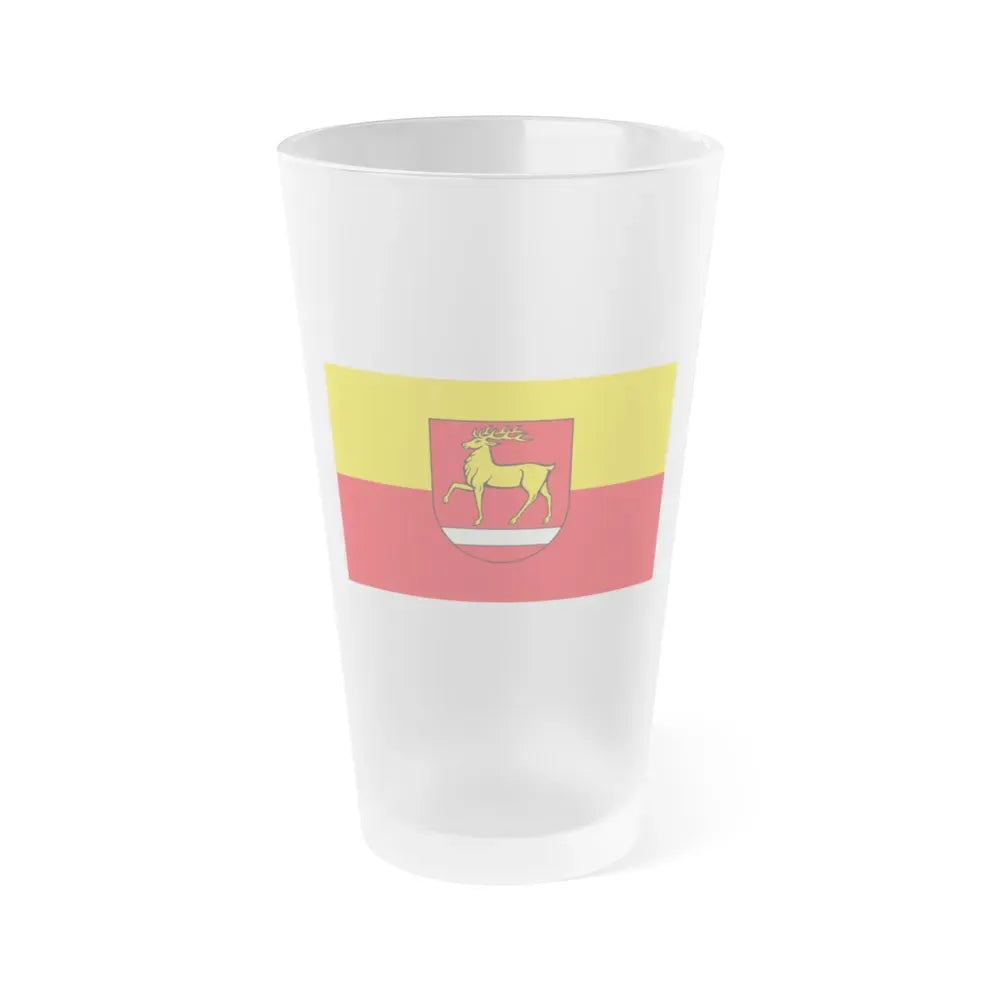 Flag of Sigmaringen Germany - Frosted Pint Glass 16oz 16oz Frosted - Go Mug Yourself