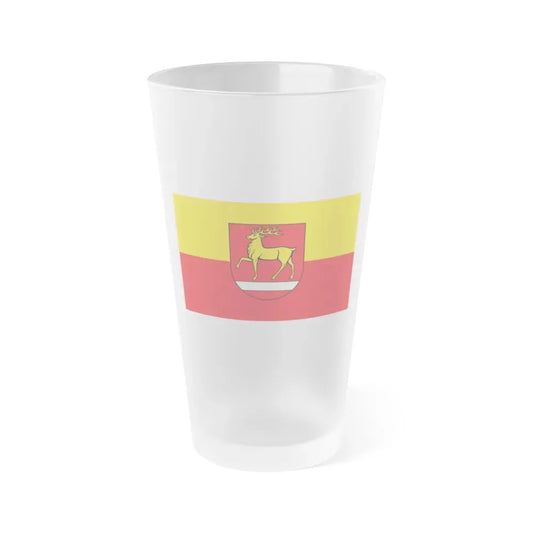 Flag of Sigmaringen Germany - Frosted Pint Glass 16oz 16oz Frosted - Go Mug Yourself