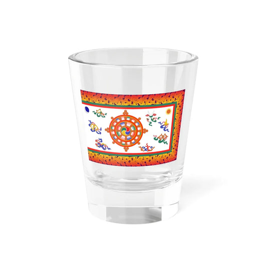 Flag of Sikkim 1877-1914 1962-1967 (India) Shot Glass 1.5oz 1.5oz - Go Mug Yourself