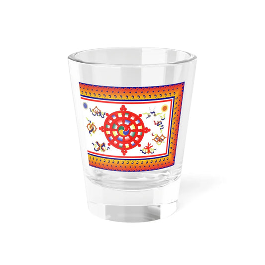Flag of Sikkim 1914-1962 (India) Shot Glass 1.5oz 1.5oz - Go Mug Yourself