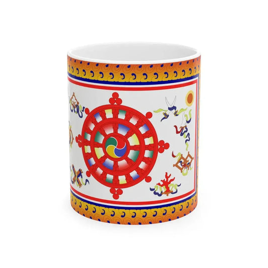 Flag of Sikkim 1914-1962 (India) White Coffee Mug 11oz - Go Mug Yourself