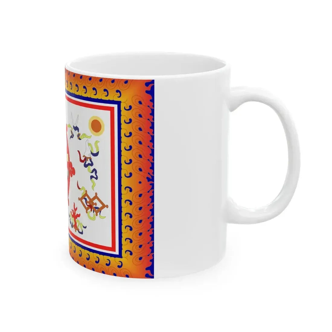 Flag of Sikkim 1914-1962 (India) White Coffee Mug - Go Mug Yourself