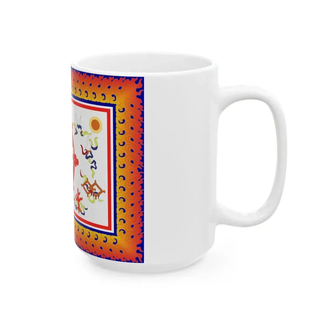 Flag of Sikkim 1914-1962 (India) White Coffee Mug - Go Mug Yourself