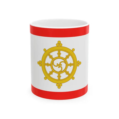 Flag of Sikkim 1967-1975 (India) White Coffee Mug 11oz - Go Mug Yourself