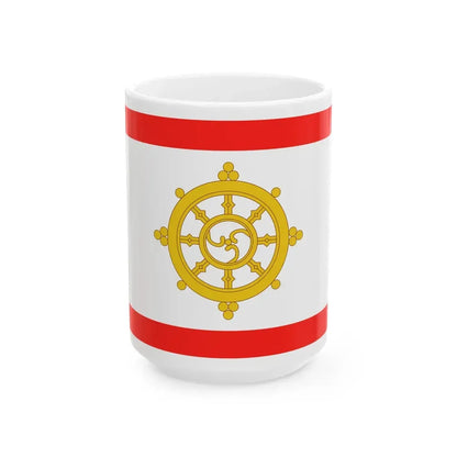 Flag of Sikkim 1967-1975 (India) White Coffee Mug 15oz - Go Mug Yourself