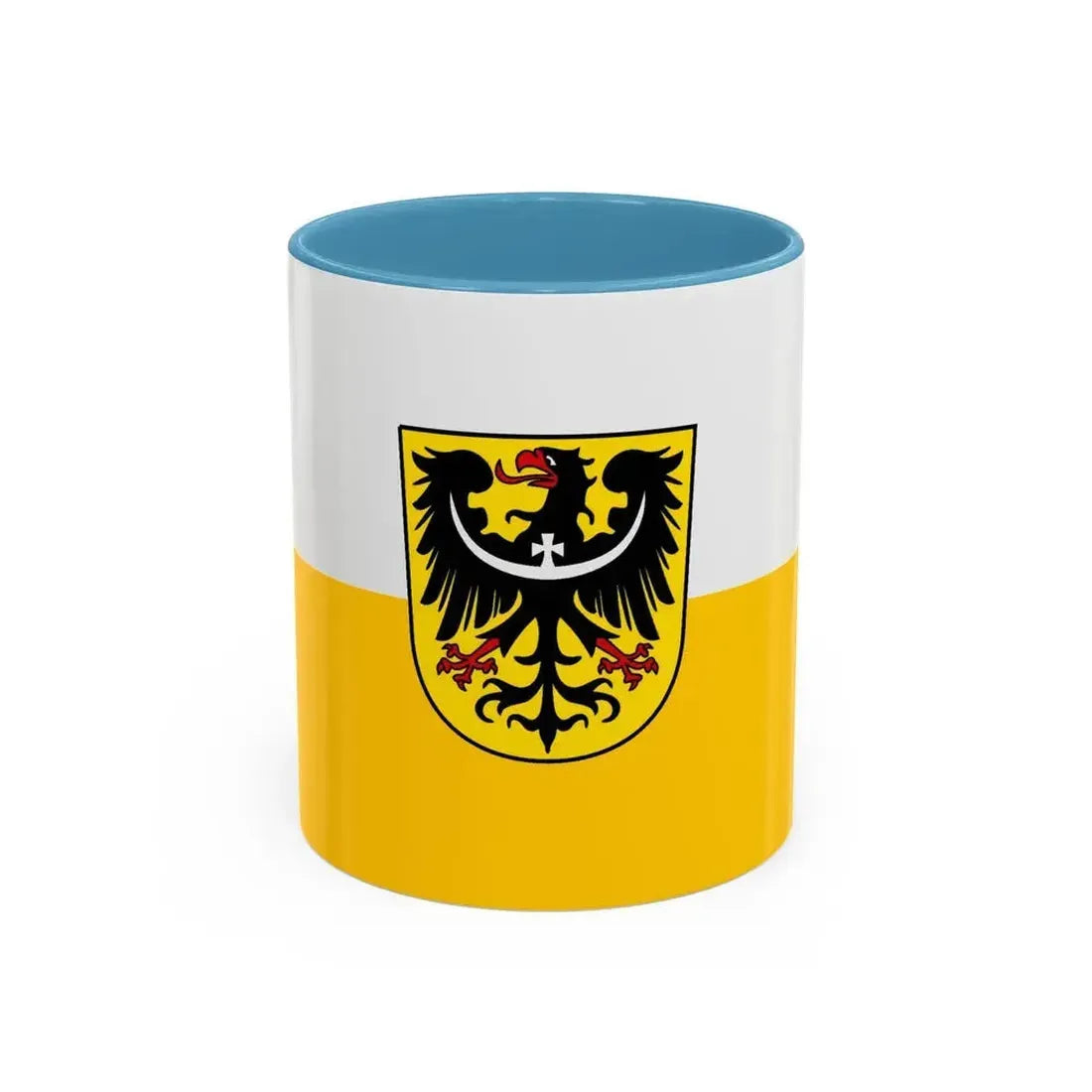 Flag of Silesia and Lower Silesia Germany - Accent Coffee Mug 11oz Light Blue - Go Mug Yourself