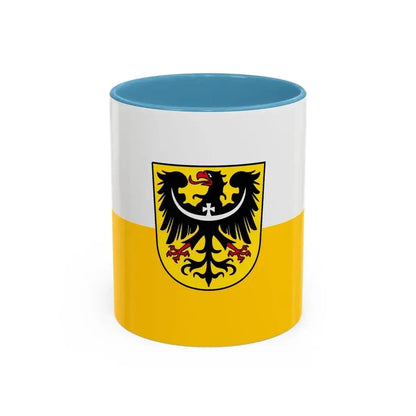 Flag of Silesia and Lower Silesia Germany - Accent Coffee Mug 11oz Light Blue - Go Mug Yourself