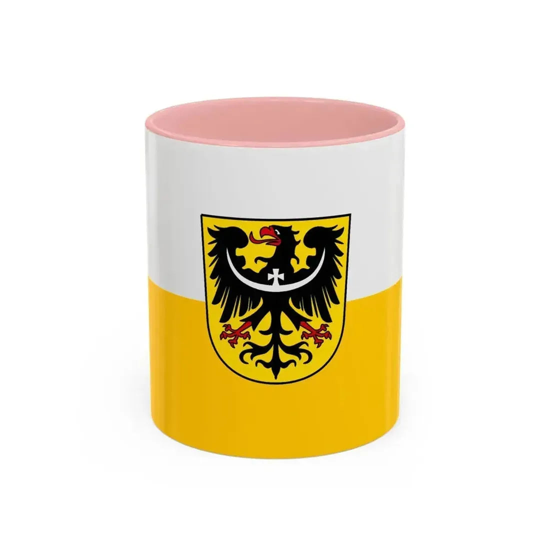 Flag of Silesia and Lower Silesia Germany - Accent Coffee Mug 11oz Pink - Go Mug Yourself