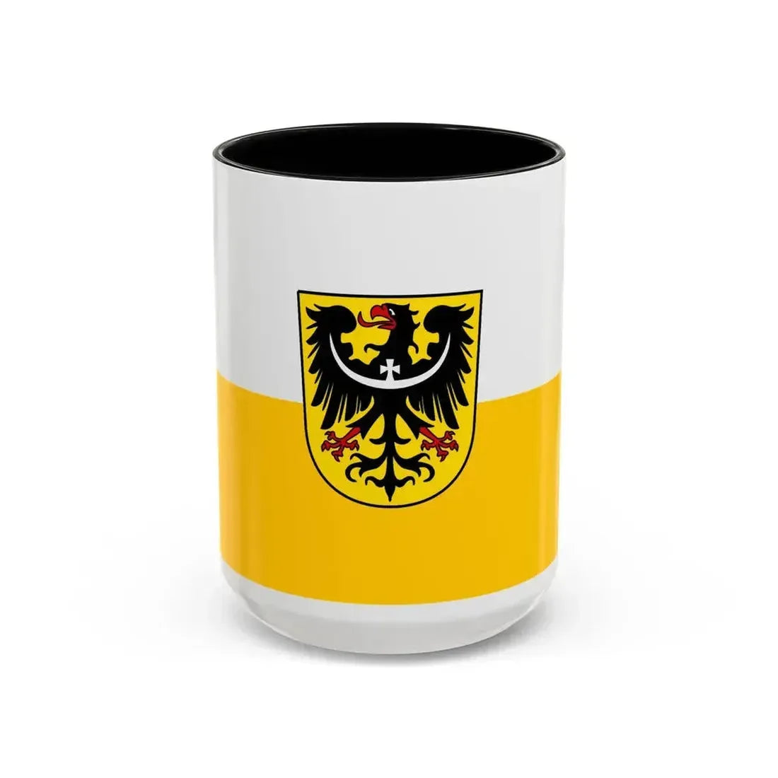 Flag of Silesia and Lower Silesia Germany - Accent Coffee Mug 15oz Black - Go Mug Yourself
