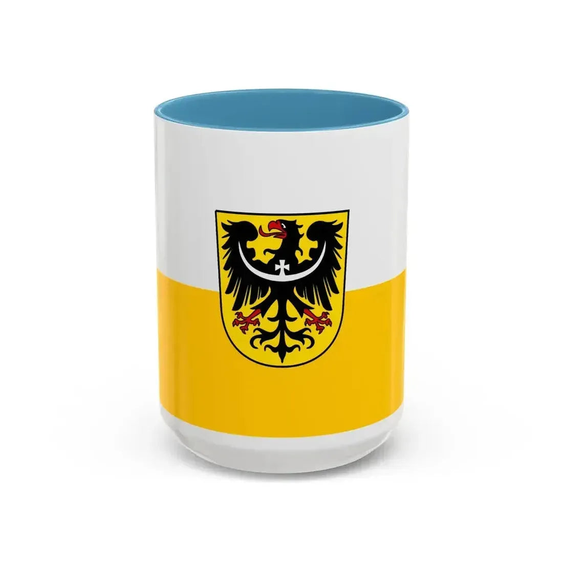 Flag of Silesia and Lower Silesia Germany - Accent Coffee Mug 15oz Light Blue - Go Mug Yourself