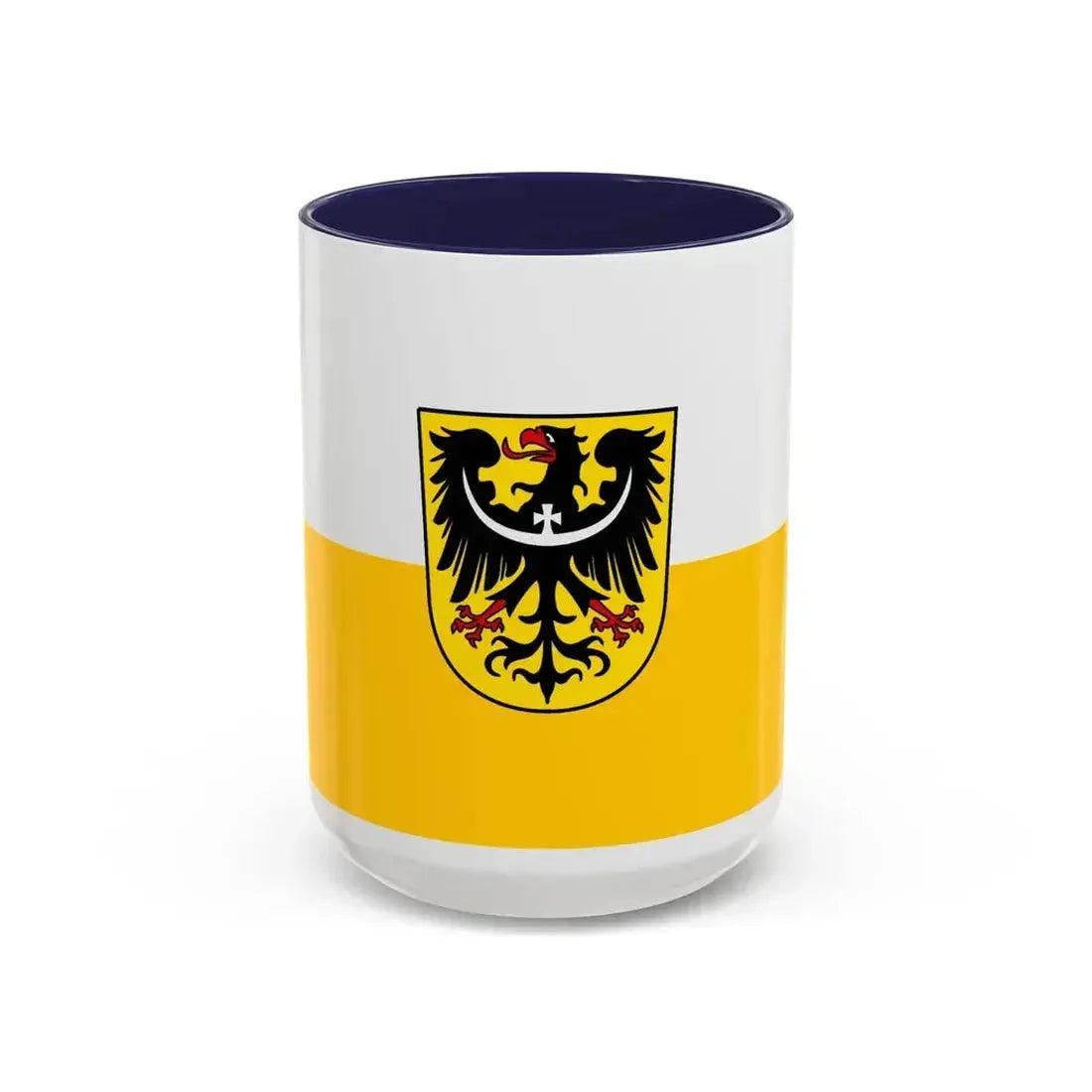Flag of Silesia and Lower Silesia Germany - Accent Coffee Mug 15oz Navy - Go Mug Yourself