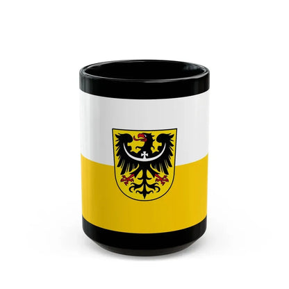 Flag of Silesia and Lower Silesia Germany - Black Coffee Mug 15oz - Go Mug Yourself