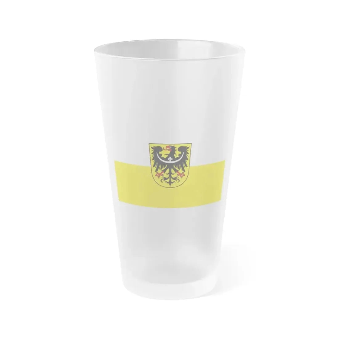Flag of Silesia and Lower Silesia Germany - Frosted Pint Glass 16oz 16oz Frosted - Go Mug Yourself