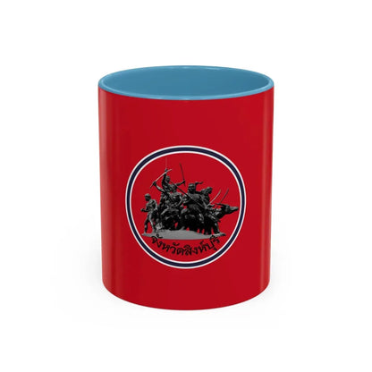 Flag of Sing Buri Province Thailand - Accent Coffee Mug 11oz Light Blue - Go Mug Yourself