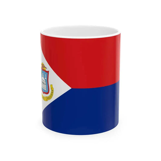 Flag of Sint Maarten (Netherlands) White Coffee Mug 11oz - Go Mug Yourself