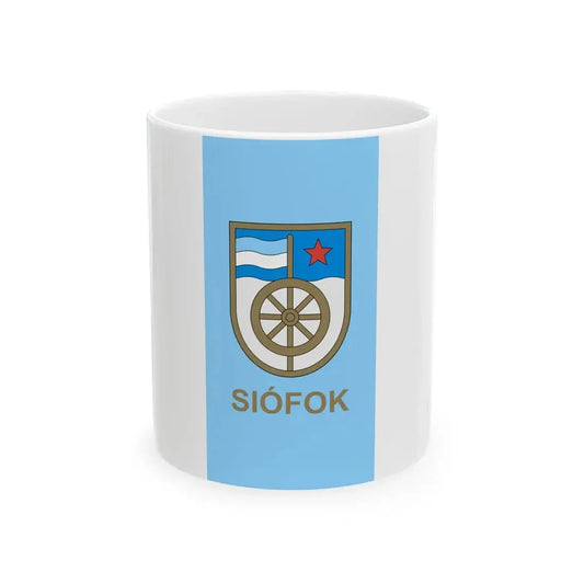 Flag of Siofok 1974-1991 (Hungary) White Coffee Mug 11oz - Go Mug Yourself