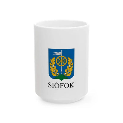 Flag of Siofok variant (Hungary) White Coffee Mug 15oz - Go Mug Yourself