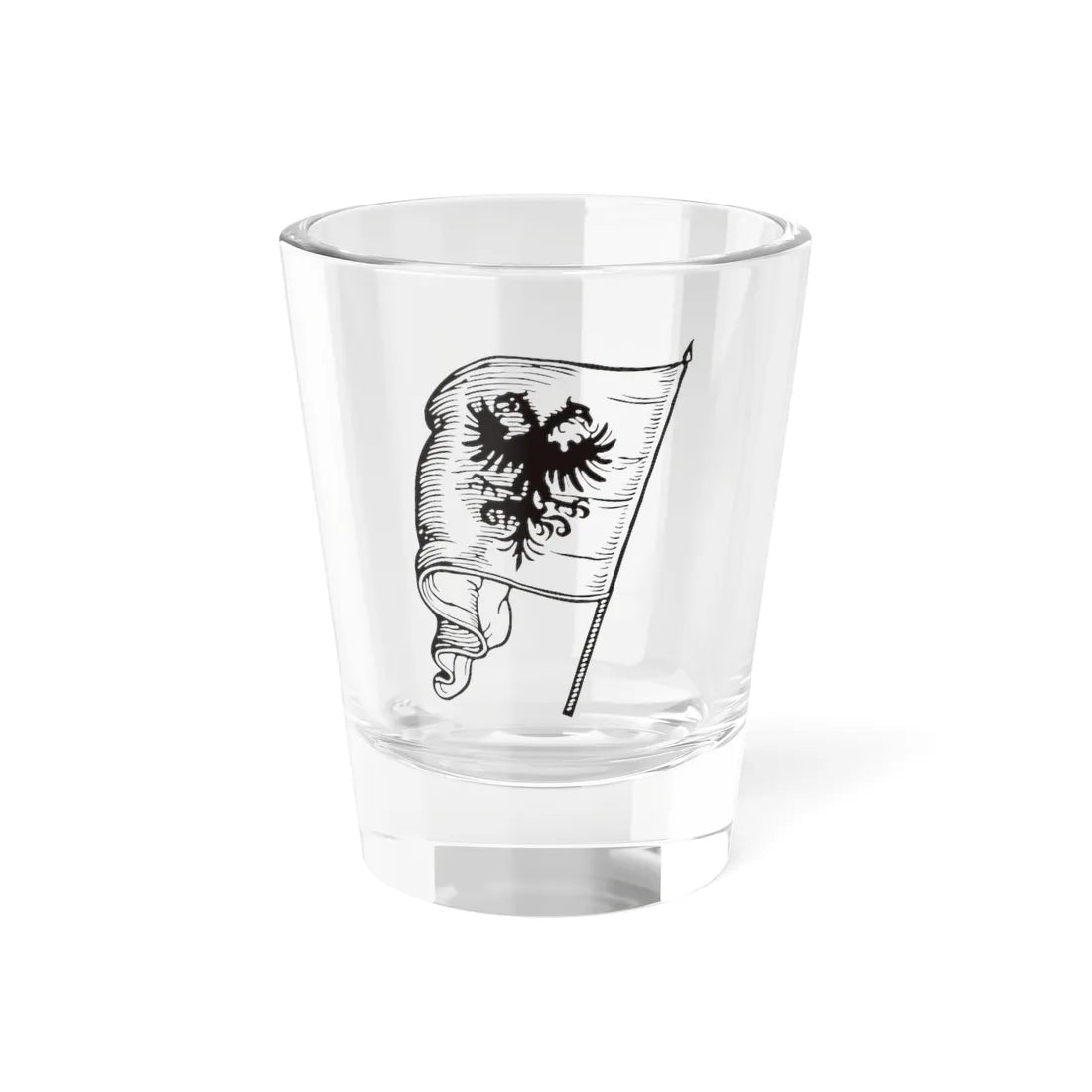 Flag of Skanderbeg by Hieronymus Henninges 1598 (Albania) Shot Glass 1.5oz 1.5oz - Go Mug Yourself