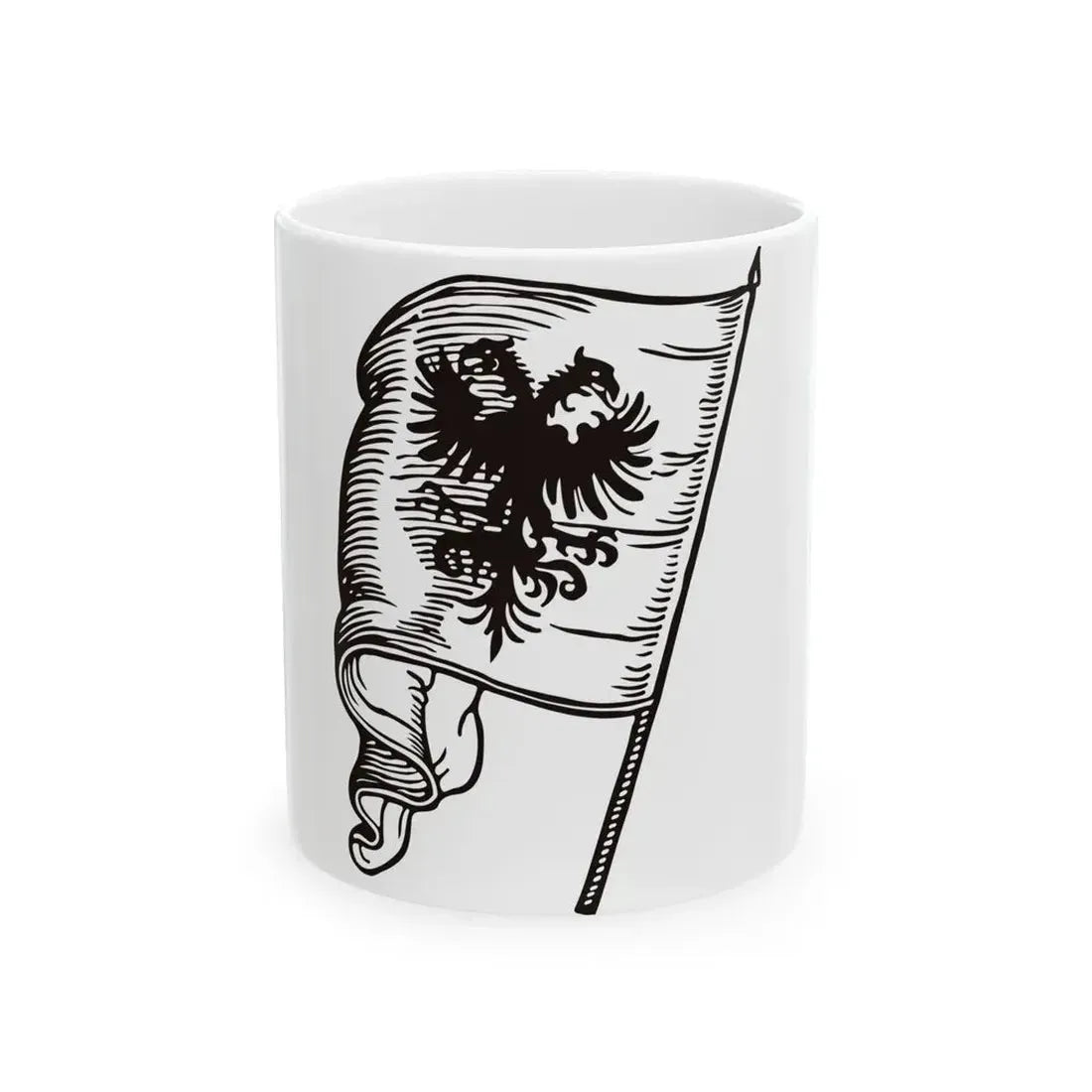Flag of Skanderbeg by Hieronymus Henninges 1598 (Albania) White Coffee Mug 11oz - Go Mug Yourself