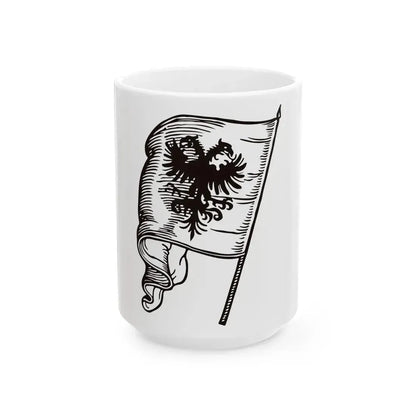Flag of Skanderbeg by Hieronymus Henninges 1598 (Albania) White Coffee Mug 15oz - Go Mug Yourself