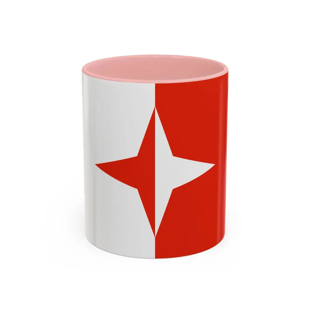 Flag of Sliema Malta - Accent Coffee Mug 11oz Pink - Go Mug Yourself