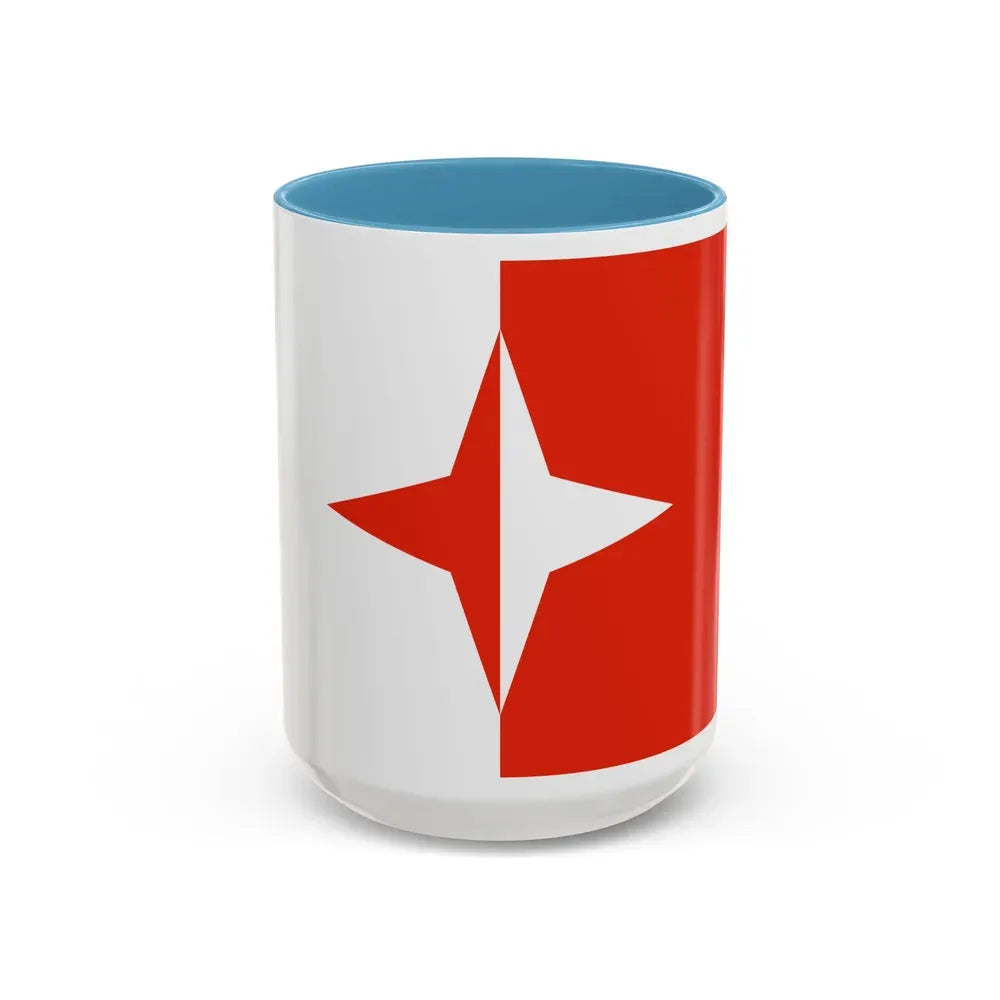 Flag of Sliema Malta - Accent Coffee Mug 15oz Light Blue - Go Mug Yourself