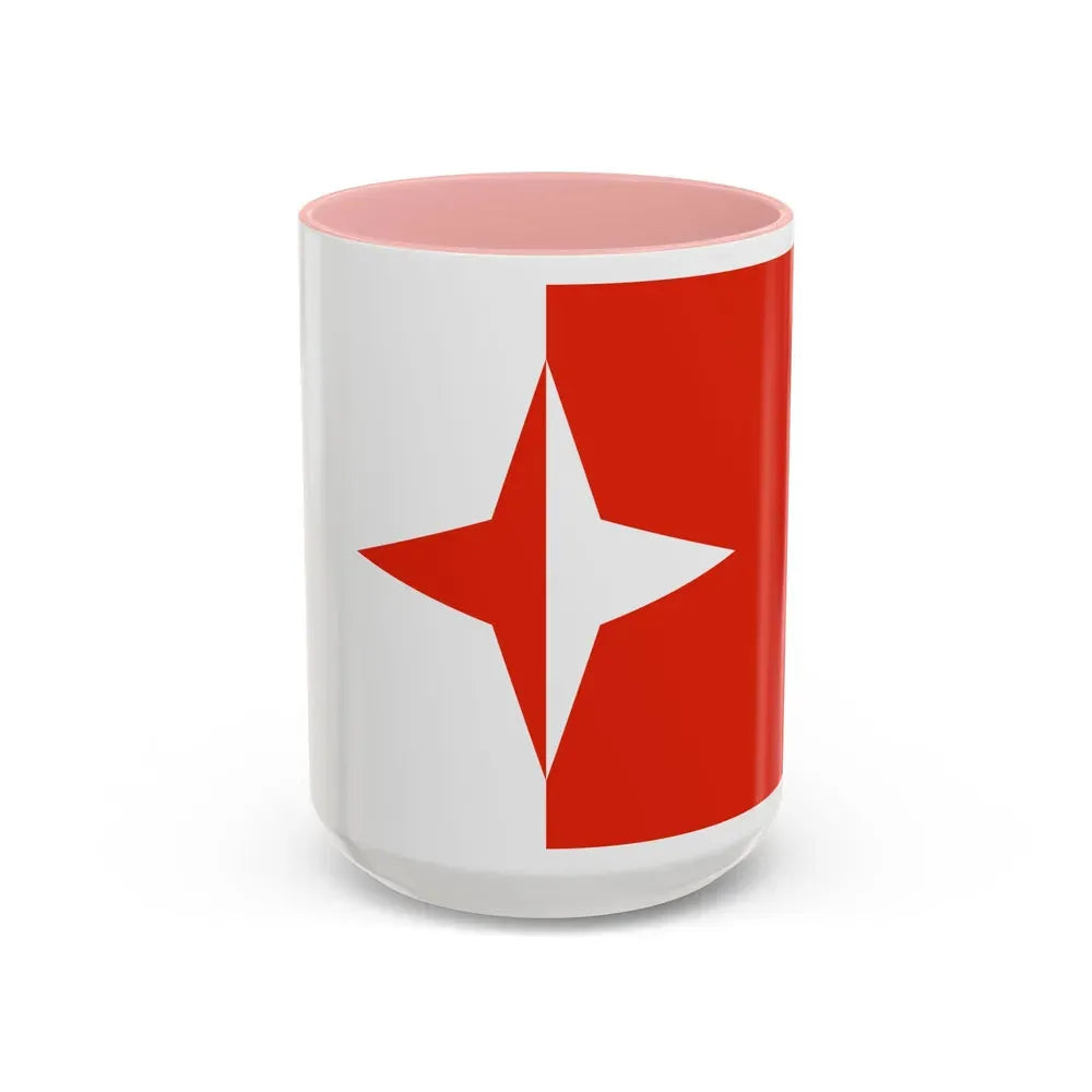Flag of Sliema Malta - Accent Coffee Mug 15oz Pink - Go Mug Yourself