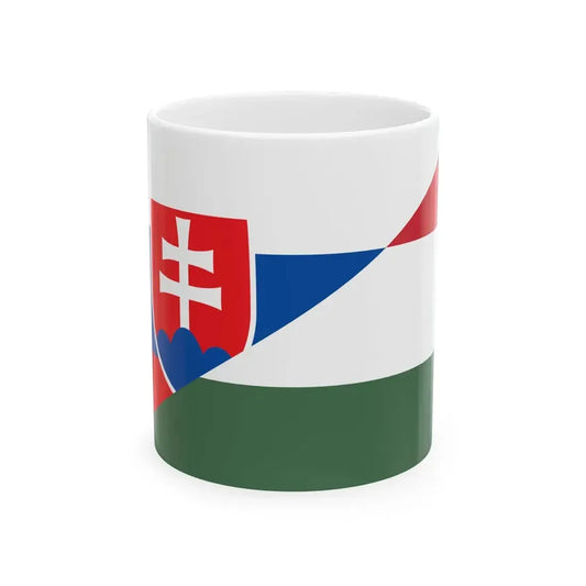 Flag of Slovakia and Hungary (Hungary) White Coffee Mug 11oz - Go Mug Yourself