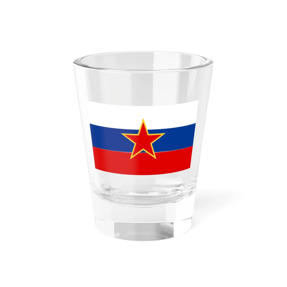 Flag of Slovenia 1946-1991 3-5 (Slovenia) Shot Glass 1.5oz 1.5oz - Go Mug Yourself