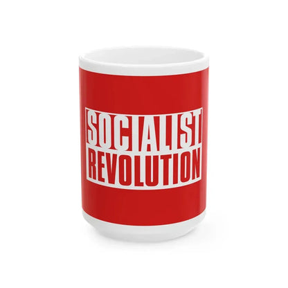 Flag of Socialist Revolution United States (United States) White Coffee Mug 15oz - Go Mug Yourself