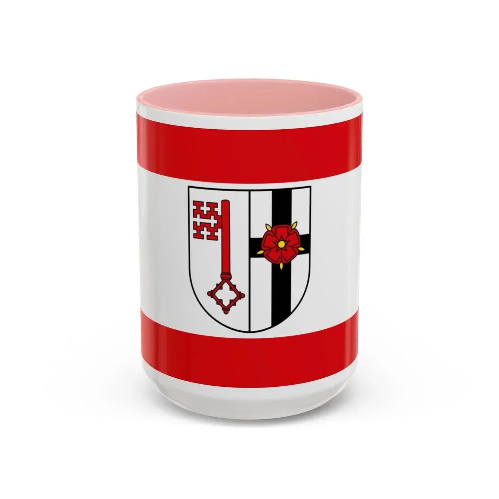 Flag of Soest Germany - Accent Coffee Mug 15oz Pink - Go Mug Yourself