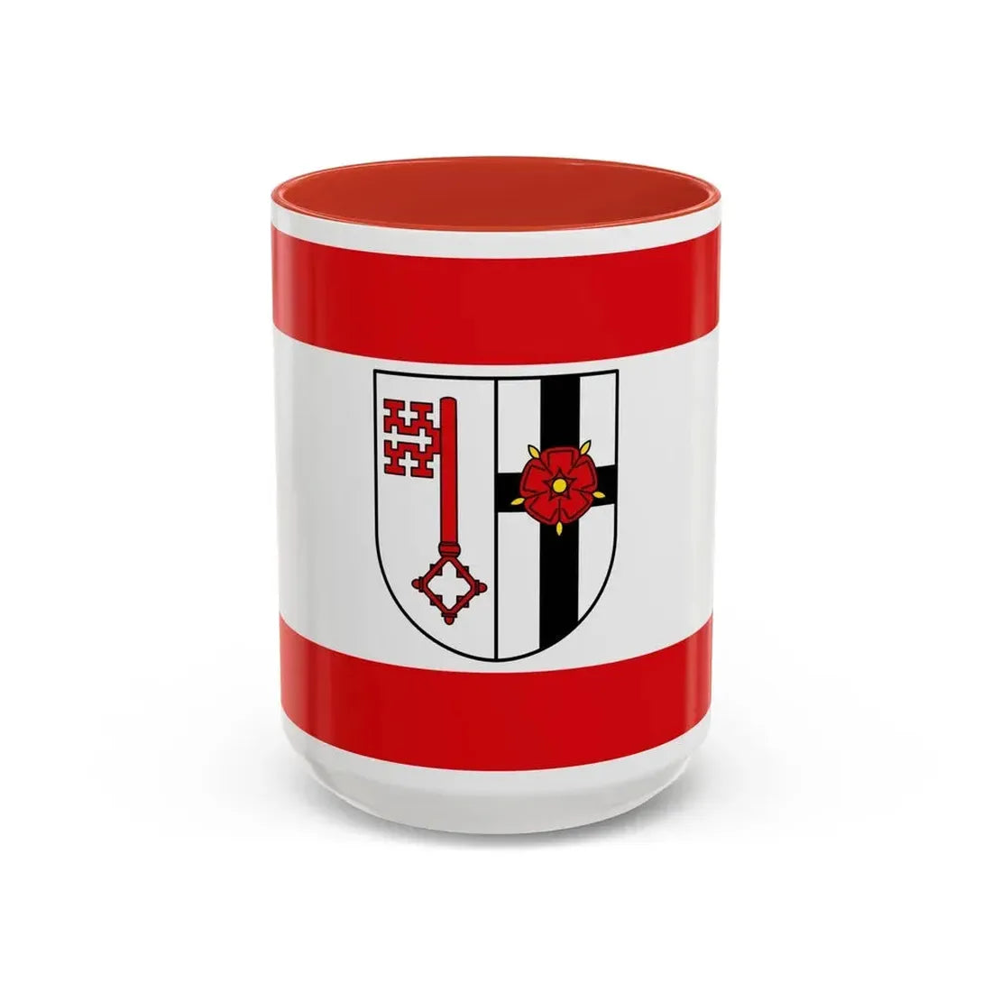 Flag of Soest Germany - Accent Coffee Mug 15oz Red - Go Mug Yourself