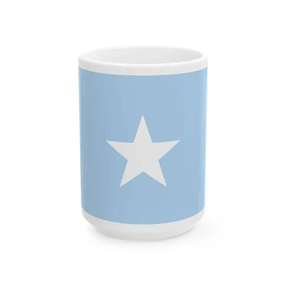 Flag of Somalia sky blue (Mali) White Coffee Mug 15oz - Go Mug Yourself