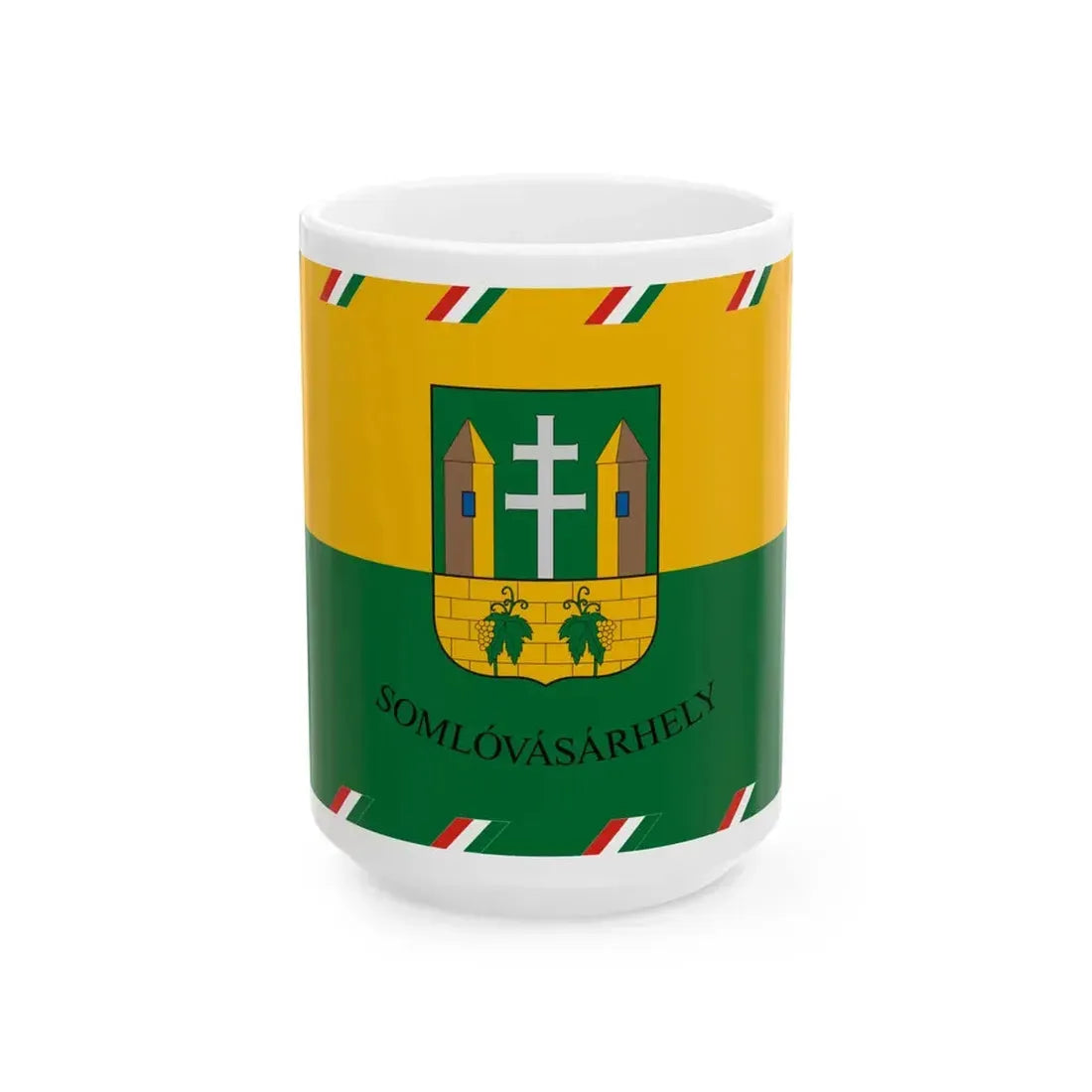 Flag of Somlovasarhely (Hungary) White Coffee Mug 15oz - Go Mug Yourself