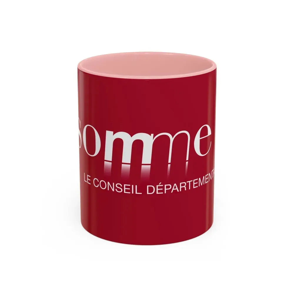 Flag of Somme France - Accent Coffee Mug 11oz Pink - Go Mug Yourself