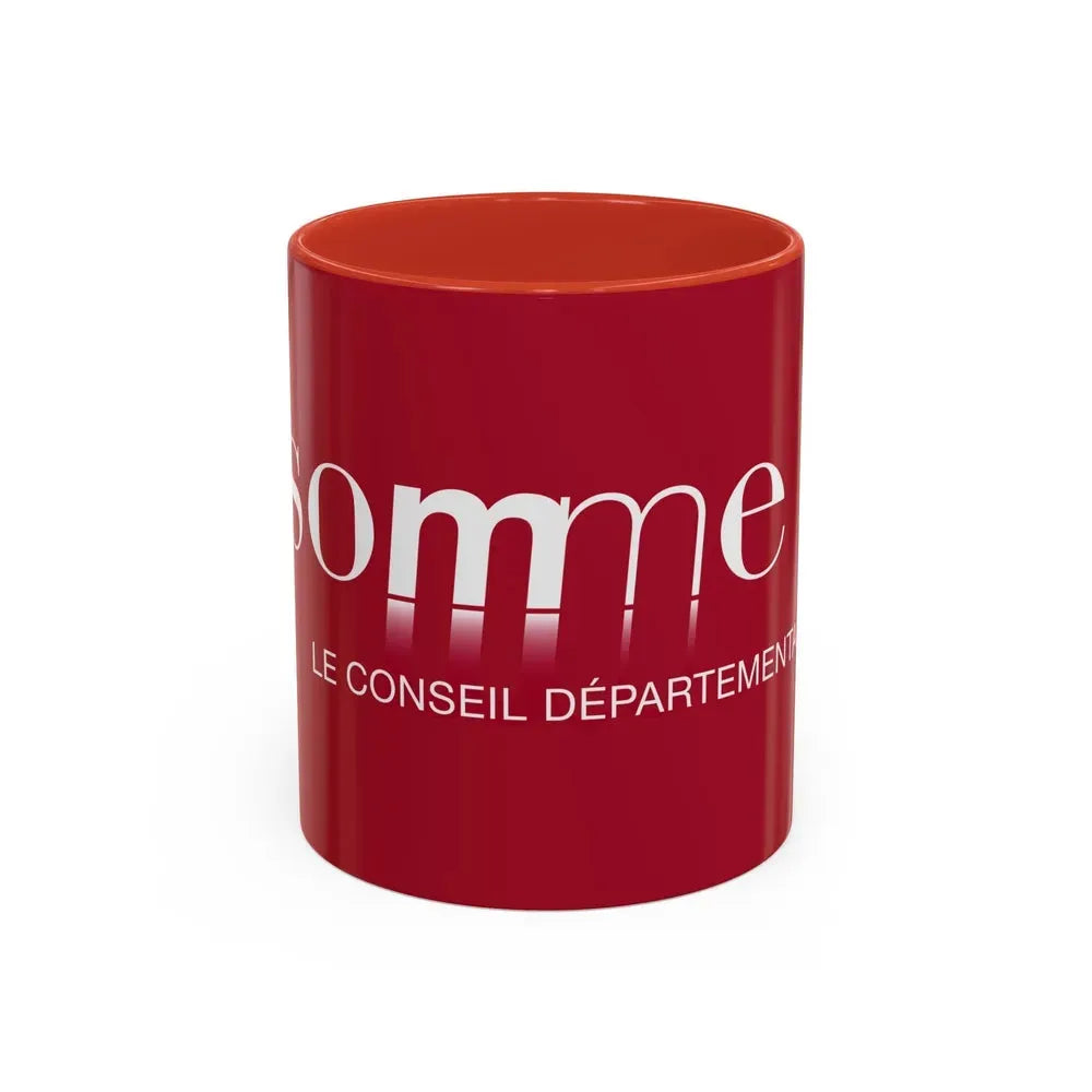 Flag of Somme France - Accent Coffee Mug 11oz Red - Go Mug Yourself