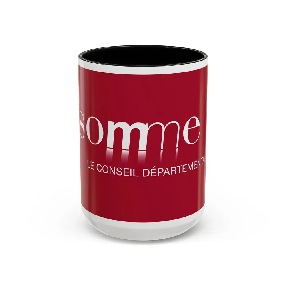 Flag of Somme France - Accent Coffee Mug 15oz Black - Go Mug Yourself