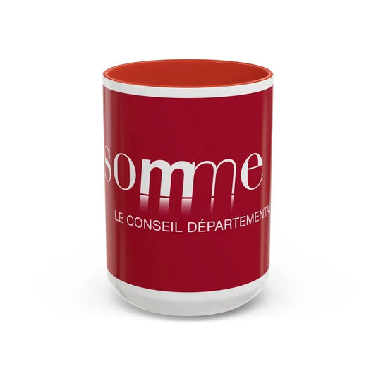 Flag of Somme France - Accent Coffee Mug 15oz Red - Go Mug Yourself