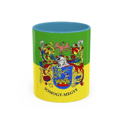 Flag of Somogy County Hungary - Accent Coffee Mug 11oz Light Blue - Go Mug Yourself