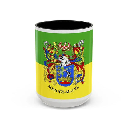 Flag of Somogy County Hungary - Accent Coffee Mug 15oz Black - Go Mug Yourself