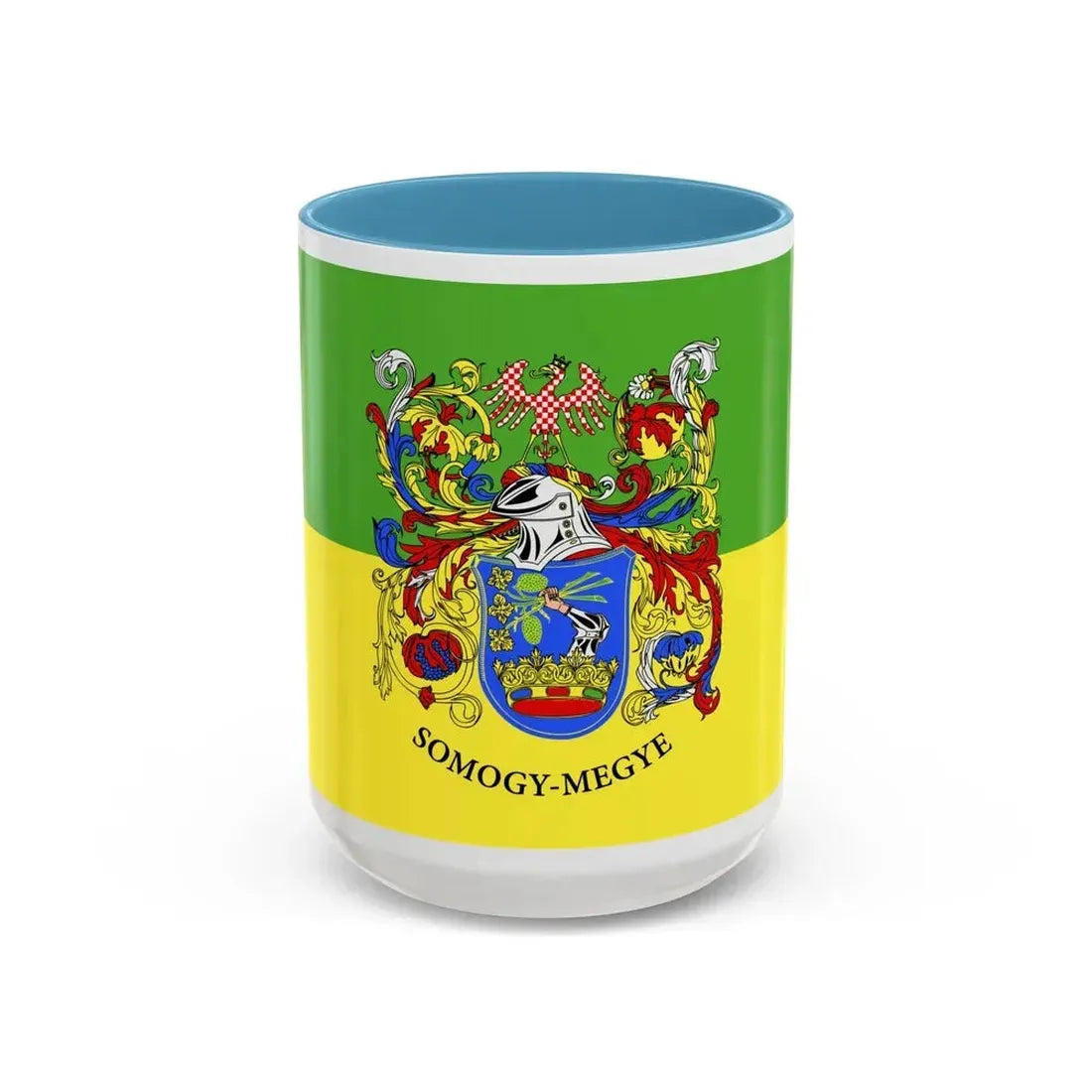 Flag of Somogy County Hungary - Accent Coffee Mug 15oz Light Blue - Go Mug Yourself