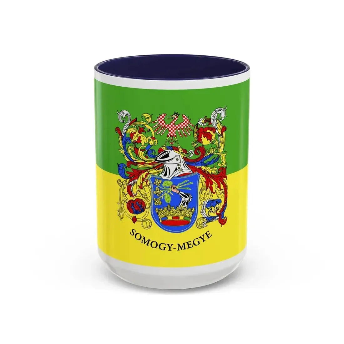Flag of Somogy County Hungary - Accent Coffee Mug 15oz Navy - Go Mug Yourself