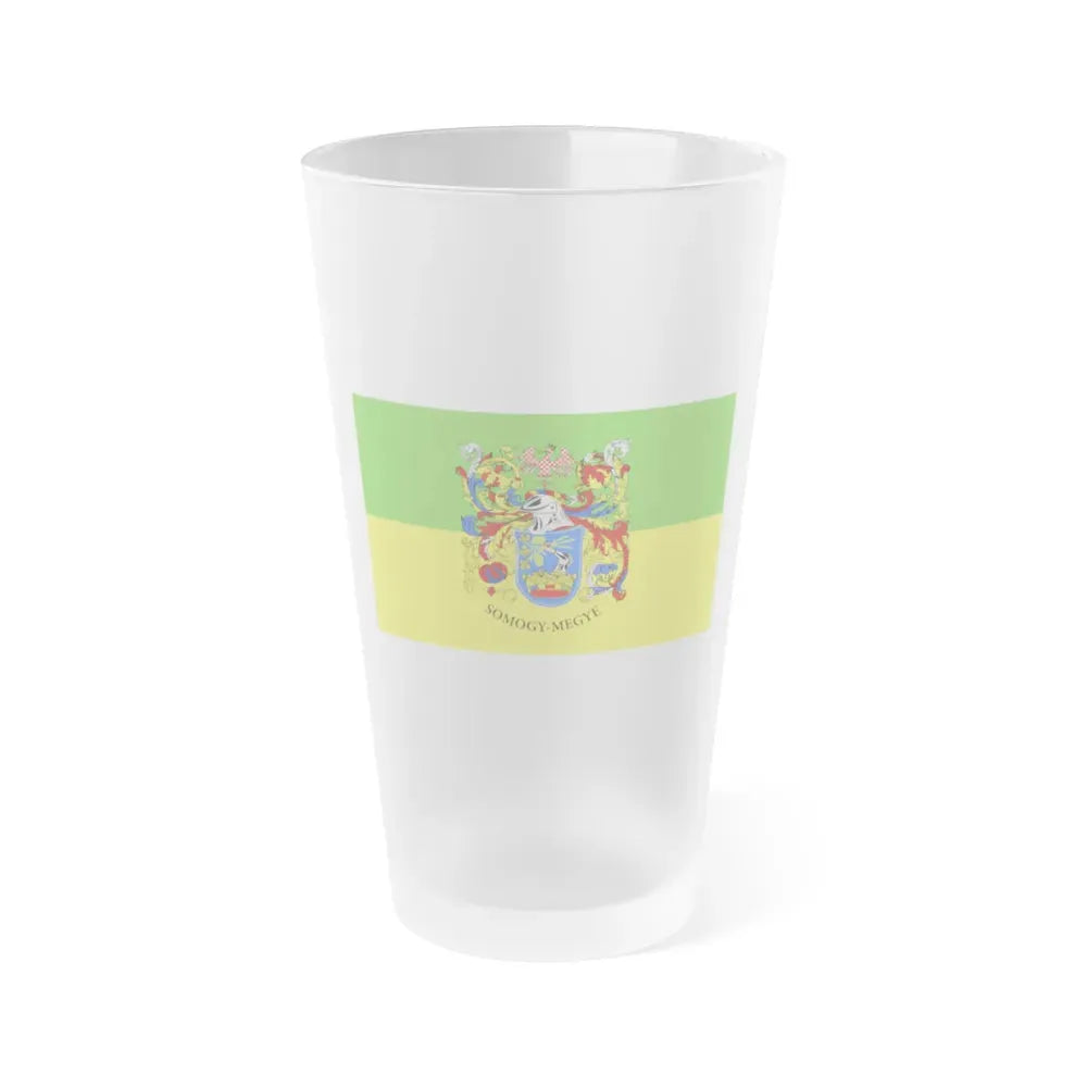 Flag of Somogy County Hungary - Frosted Pint Glass 16oz 16oz Frosted - Go Mug Yourself