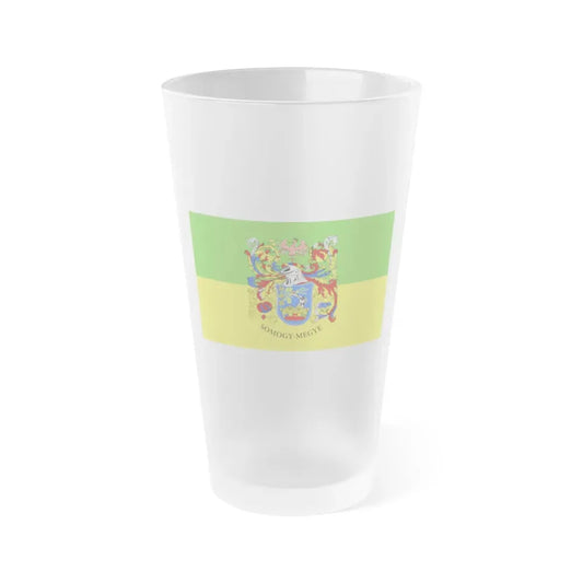 Flag of Somogy County Hungary - Frosted Pint Glass 16oz 16oz Frosted - Go Mug Yourself